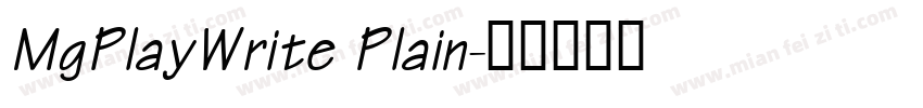 MgPlayWrite Plain字体转换